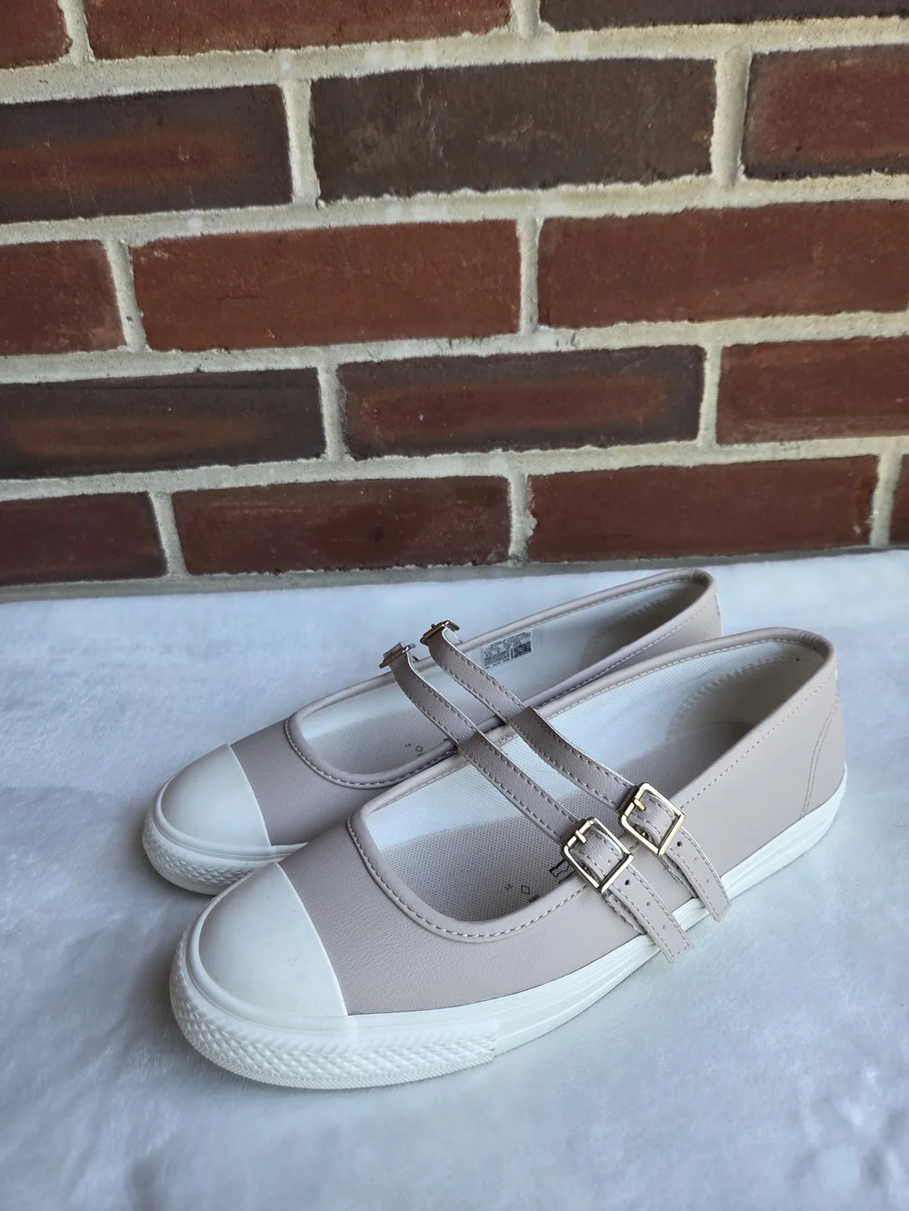Converse Mary Jane Double Strap Flats Warm Clay Egret Gold Women's US 8.5